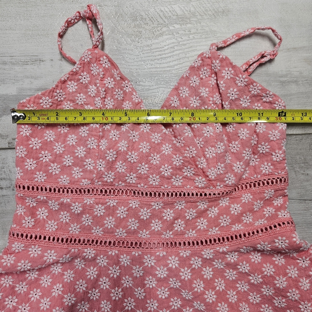 Jun & Ivy Girls Dress Small Pink Cottagecore Floral Embroidered - Picture 3 of 12